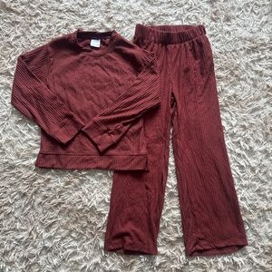 Girls Zara Set Long Sleeve Shirt and Pants Size 8